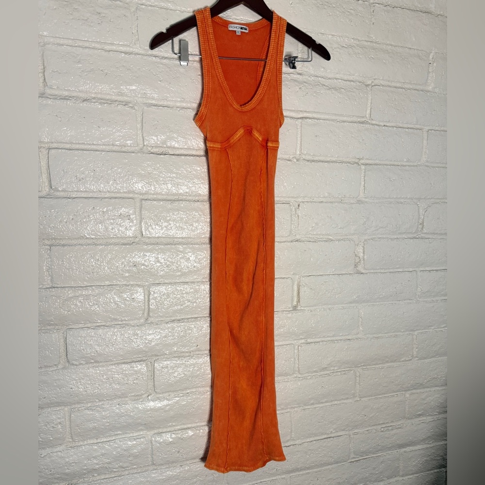 Fashion Nova Vibrant Orange Maxi Dress